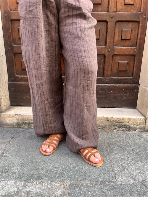 Sandalo donna con listini IL LACCIO | 5493CAMOSCIOARANCIO
